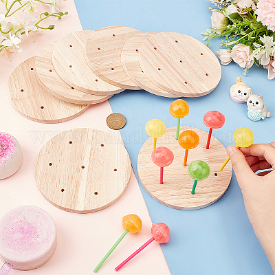 Круглые стенды для леденцов из натурального дерева ODIS-WH0030-54B-1