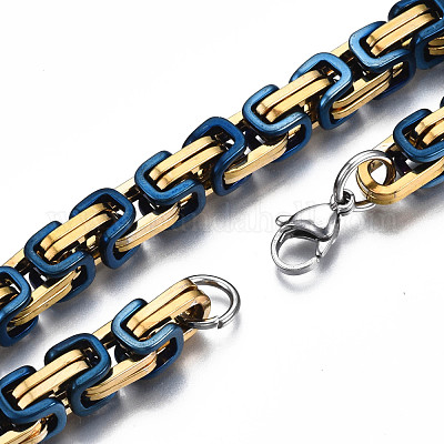 Men's Bracelet Stainless Steel/Blue Ion Plating 9