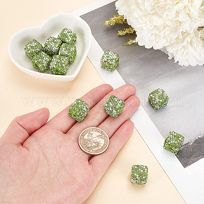 10 шт. стеклянные бусины из стразов и глины FIND-OC0003-18-1