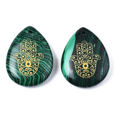 Синтетического малахита подвески G-T122-73G-1