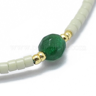 Регулируемые браслеты из бисера натурального агата BJEW-F391-A15-1