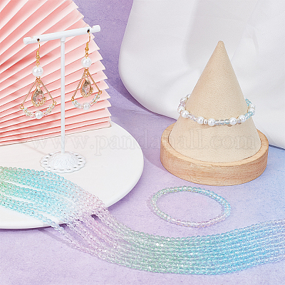 10 нить прозрачных стеклянных бусин градиентного цвета GLAA-SC0002-04C-1