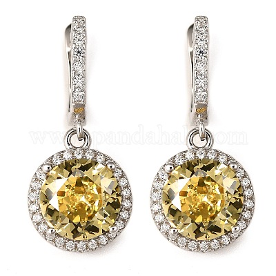 925 серьги-кольца из стерлингового серебра с микропаве из кубических цирконий EJEW-F371-01B-02-1