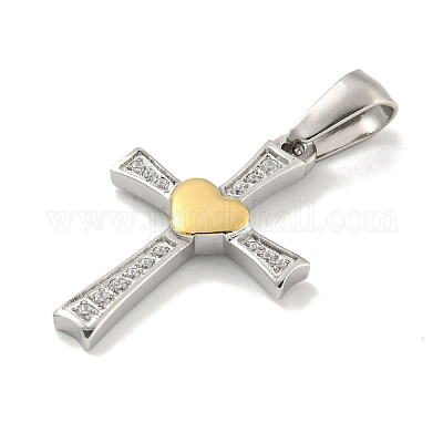 Подвески из нержавеющей стали 304 с ионным покрытием (IP) и кубическим цирконием STAS-C102-05GP-1