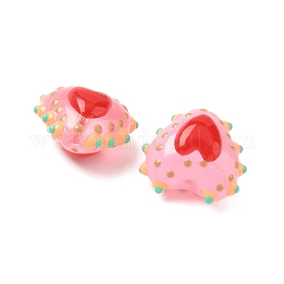 Запекаемые стеклянные бусины с рисунком в виде сердца LAMP-V001-09D-1