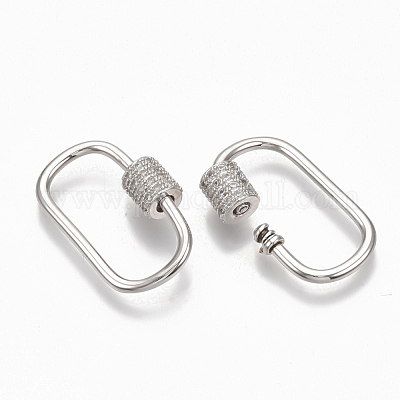 Латунь микропаве прозрачный кубический цирконий винт карабин брелоки X-ZIRC-T010-10P-1