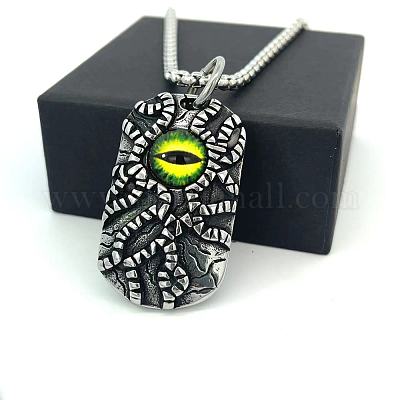 Винтажные прямоугольные кулоны из нержавеющей стали с дурным глазом для мужчин MZ5007-1