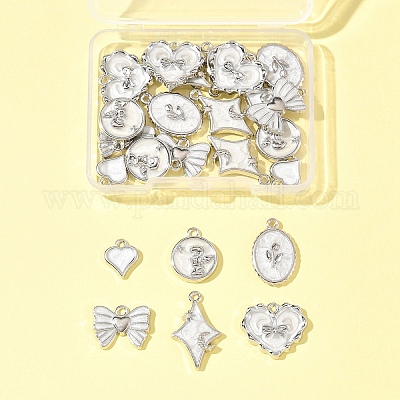 24шт 6 стиля подвески из сплава с эмалью ENAM-FS0002-65P-1