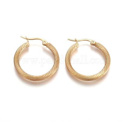 Серьги-кольца геометрической формы из нержавеющей стали 304 STAS-D171-16B-G-1