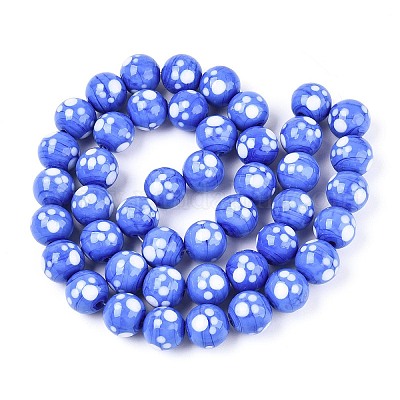 Бусы лэмпворк ручной работы LAMP-N028-21G-1