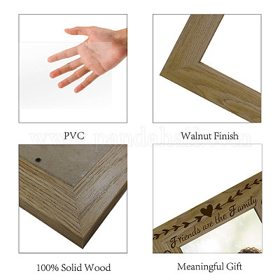 KINLINK - Cornici in legno grezzo, 5 x 7 cm, per foto 4 x 6 con tappetino o  5 x 7 senza tappetino, display da tavolo e da parete