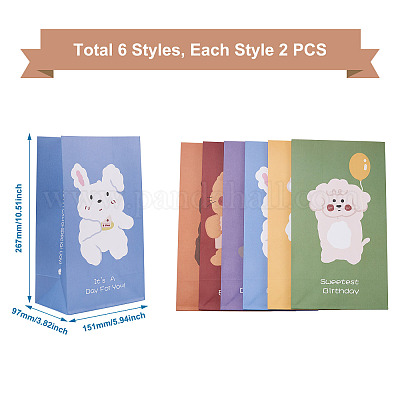 12 шт. 6 прямоугольных бумажных пакета CARB-MB0001-05-1