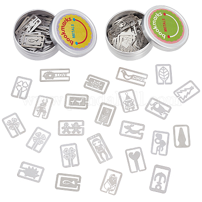 2 коробка 2 стильных полых металлических закладок закладки из нержавеющей стали AJEW-CP0004-79-1