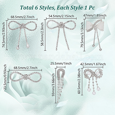 6 шт. 6 стиля броши из сплава со стразами для одежды рюкзака JEWB-GA0001-37-1