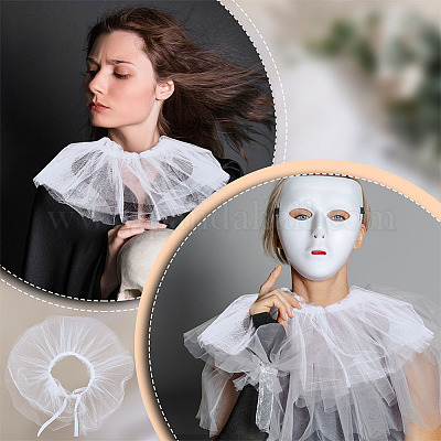 Съемные женские вышитые воротники из волокна AJEW-WH0248-632A-1