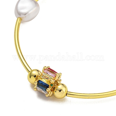 Стойки латунь цветные кубические цирконии звенья цепи ожерелья для женщин NJEW-C059-06G-1