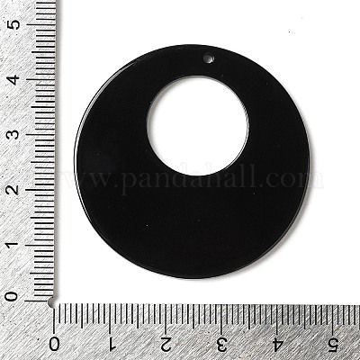 Черно-белые акриловые подвески с вышивкой OACR-S144-02B-1