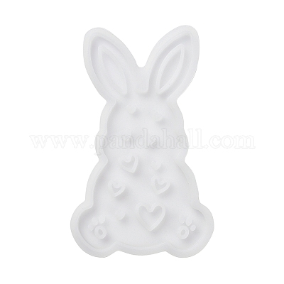 Пасхальный кролик с рисунком в виде сердца силиконовые Молды для настольных ламп своими руками SIMO-G008-02C-1