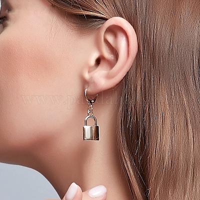 Серьги с замком-рычагом из сплава FS-WGC45F4-01-1