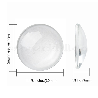 Прозрачные стеклянные кабошоны X-GGLA-R026-30mm-1