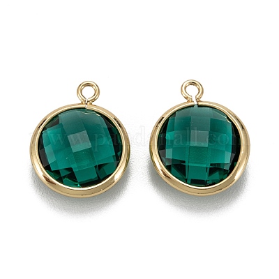 Латунь стекло амулеты KK-C223-05G-1