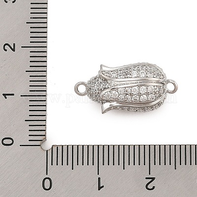 Магнитные застежки из латуни с микропейвом и прозрачным кубическим цирконием KK-L223-023P-1