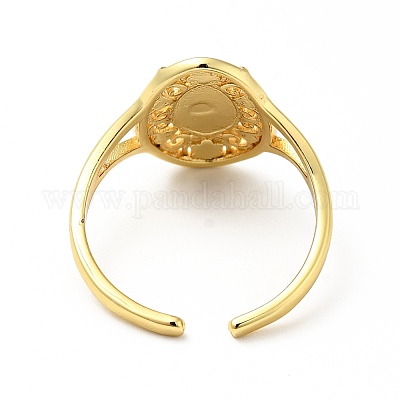 Овальная латунная манжета с Иисусом RJEW-A008-06G-1