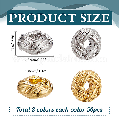 100шт 2 цвета латунные бусины FIND-PH0021-71B-1