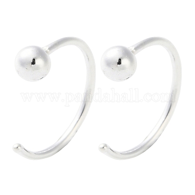 999 orecchini in argento fine con passante&nbsp;EJEW-P296-26A-S-1