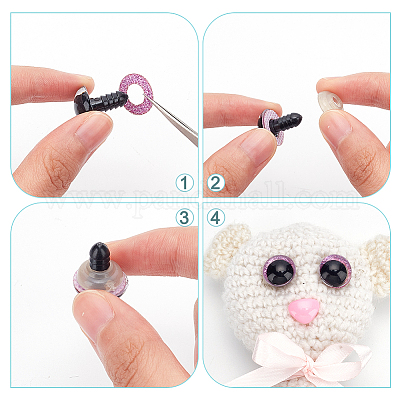 10 пакетик 10-х цветных пластиковых кукольных глаз FIND-PH0018-07-1