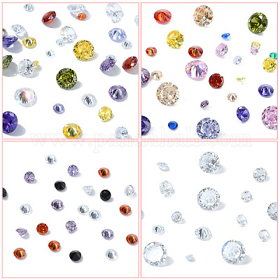 40 шт. 4-х цветные кубические циркониевые кабошоны ZIRC-YW0001-20C-1
