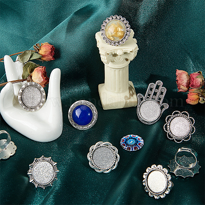 16 шт. 8 стильных регулируемых кольца для пальцев из сплава FIND-SC0008-64-1