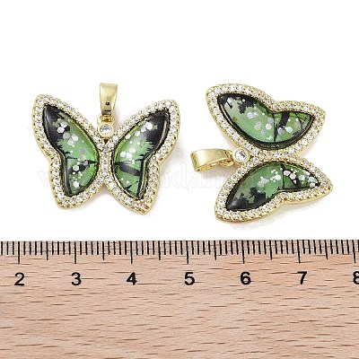 Настоящие 18-каратные позолоченные подвески из латуни с микропаве из кубического циркония KK-R161-05G-07-1