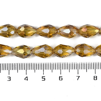 Прозрачные стеклянные бусины гальваническим пряди X-EGLA-N013-T10mm-B08-1