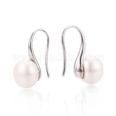Серьги-подвески из натурального жемчуга из латуни PEAR-N020-08C-1