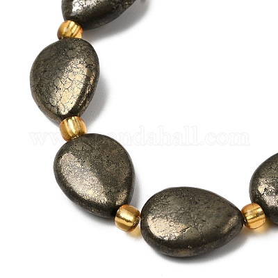 Природного пирита бисер нитей&nbsp;G-Z131-B01-01-1