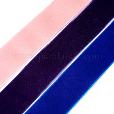 3 цвет односторонних бархатных лент SRIB-TA0001-09-1