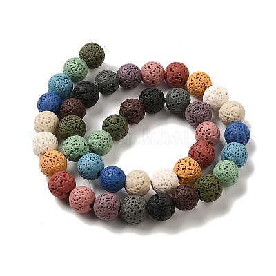 Бусы из натурального камня лавы G-L435-03-8mm-1