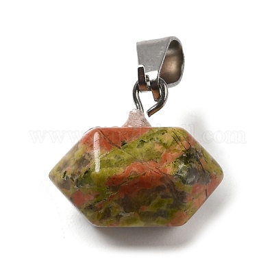 Подвески из натурального унакита G-K335-03P-16-1