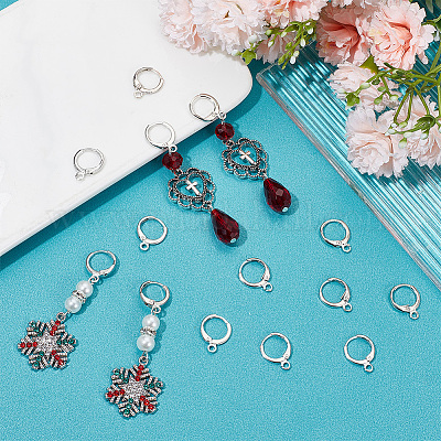 50 шт. латунные серьги с защелкой KK-SC0004-22P-1