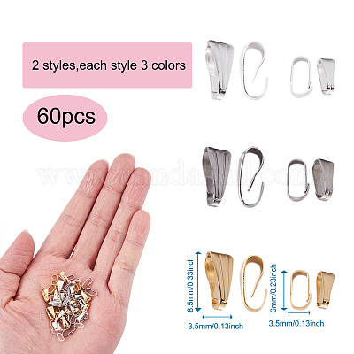 60 шт. 6 защелкивающихся дужки из нержавеющей стали 304 STAS-YS0001-15-1
