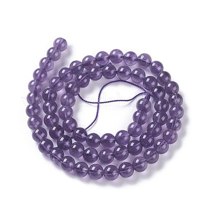 Natürlichen Amethyst Perlen Stränge&nbsp;G-P428-08-6mm-1