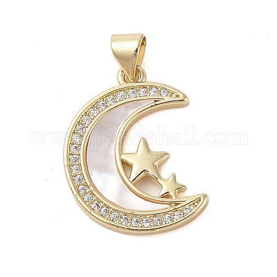 Латунные микропаве прозрачные подвески с фианитом KK-I712-48G-02-1