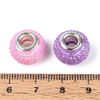 Европейские бусины из смоляных страз с большим отверстием OPDL-T003-01G-1