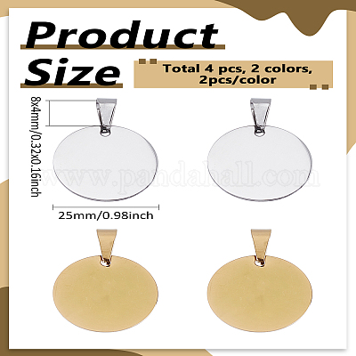 4 шт. подвески из нержавеющей стали 201 двух цветов STAS-LP0002-45-1