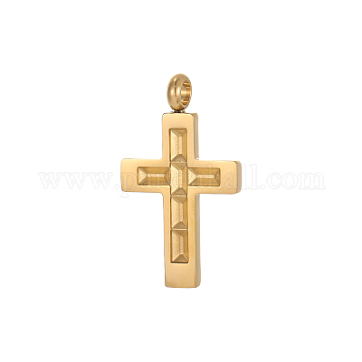 Подвески-крестики из нержавеющей стали 304 STAS-OY004-48G-1