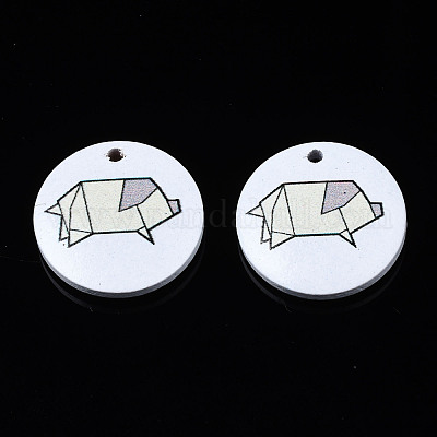 Печатные подвески из натурального дерева WOOD-T021-55-1