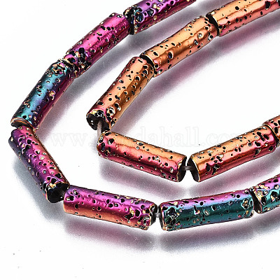 Гальванические бусины из натуральной лавы G-T114-76-1