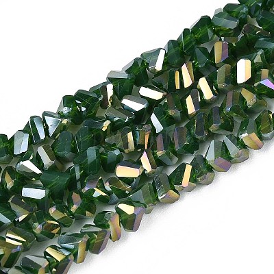 Гальванические непрозрачные стеклянные бусины GLAA-N022-4mm-17-1