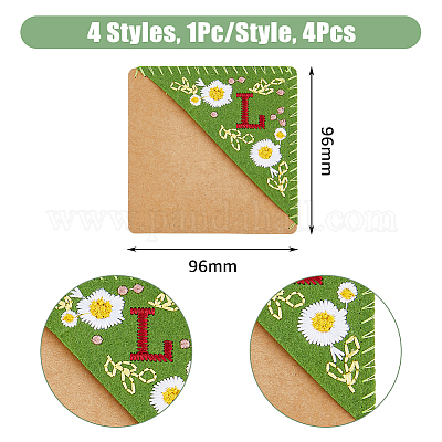 4 шт. 4-х стилевые закладки для книг с вышивкой из фетра FIND-HY0003-46L-1